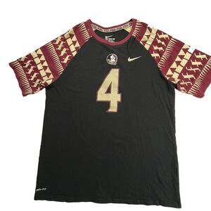 Florida State Seminoles Shirt Mens Large Black Tribal Pattern #4 NCAA Football